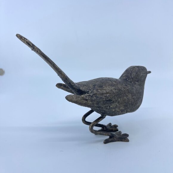 cast iron bird figurine pair with bronze patina rustic - Picture 3 of 11